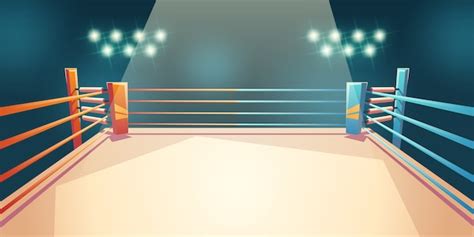 Free Vector | Box ring, arena for sports fighting cartoon illustration