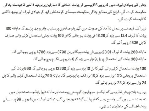 Electricity Per Unit Price in Pakistan 2023 Today Per Unit Bijli Rate