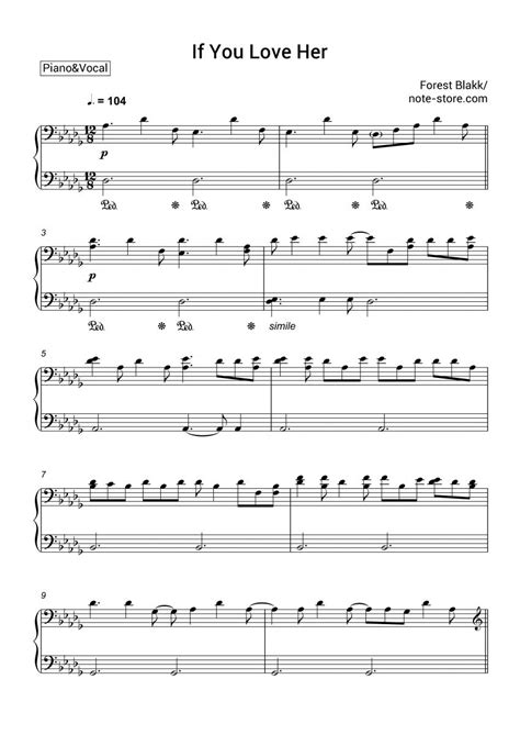 Forest Blakk - If You Love Her sheet music for piano download | Piano ...