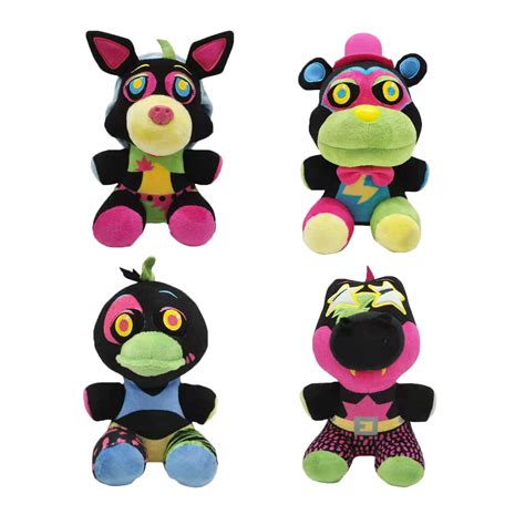 Buy Homyfy FNAF Plushies 4Pcs Freddy's Security Breach Plush Toy Set Roxanne Wolf Darklight ...