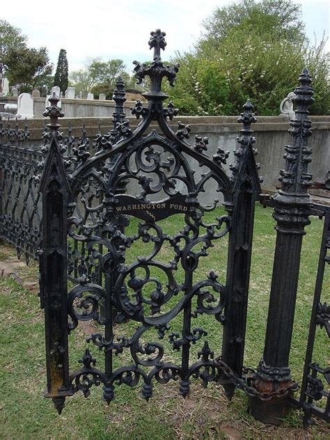 Wrought Iron Gate at Florence Irene Ford's Monument, Natchez City ...