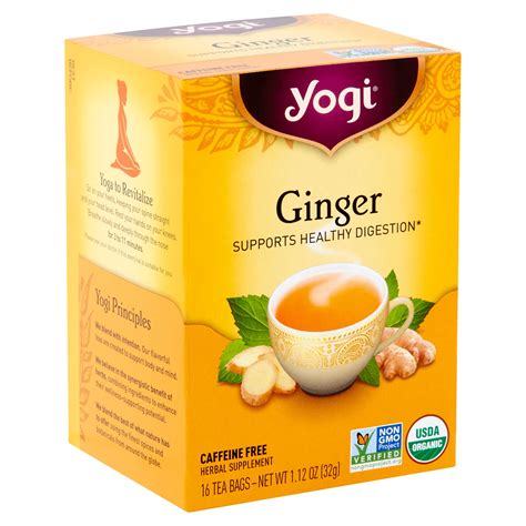 Yogi Ginger Tea Bags, 16 count, 1.12 oz - Walmart.com - Walmart.com