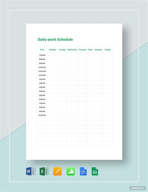 Google Docs Daily Schedule Template