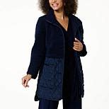 Nina Leonard Collared Faux Sherpa/Quilted Fabric Jacket - 20796493 | HSN