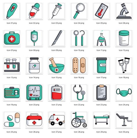 60 Icon Dụng Cụ Y Tế Vector - KS2527 - Kho Stock