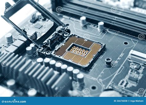 CPU Socket On Motherboard Royalty Free Stock Photos - Image: 26676838