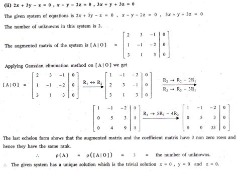 Exercise 1.7: Matrix: Homogeneous system of linear equations - Problem ...