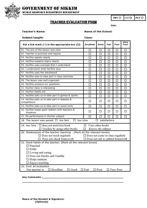 Free Printable Evaluation Forms - Printable Forms Free Online