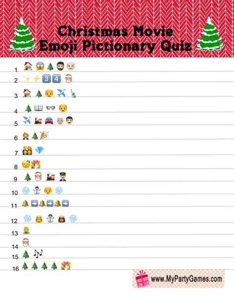 Free Printable Christmas Movie Emoji Pictionary Quiz | Printable christmas quiz, Christmas quiz ...