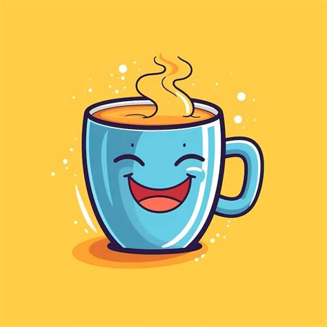 Premium AI Image | cute coffee cup in a doodle style