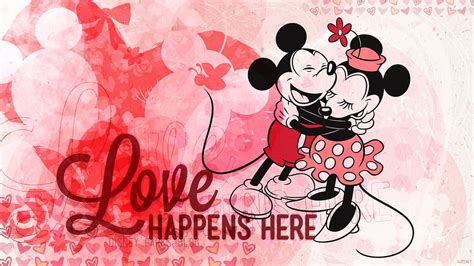 Download Minnie And Mickey Mouse Valentine Background | Wallpapers.com
