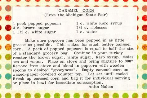 Caramel corn, Karo syrup, Special recipes