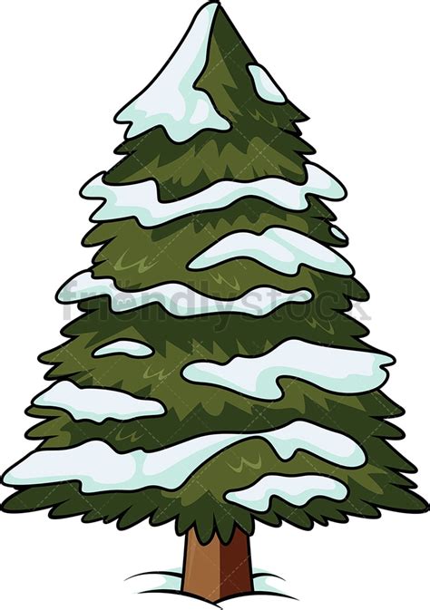 Tree Covered In Snow Clipart Free