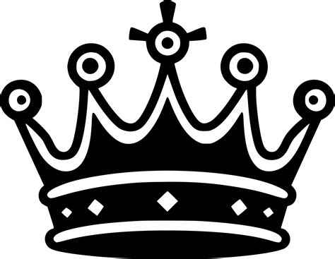 Crown, Black and White Vector illustration 24162088 Vector Art at Vecteezy