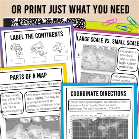 Map Skills Lesson and Practice Activities Printable Student - Etsy