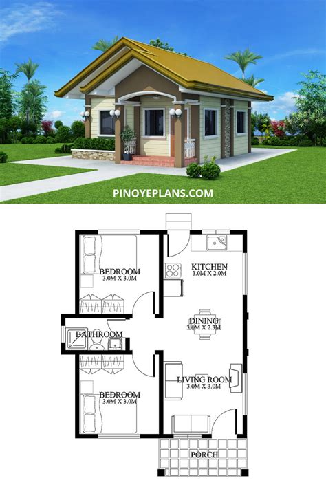 Small House Designs - SHD-2012001 | Pinoy ePlans | Cottage style house plans, Guest house plans ...