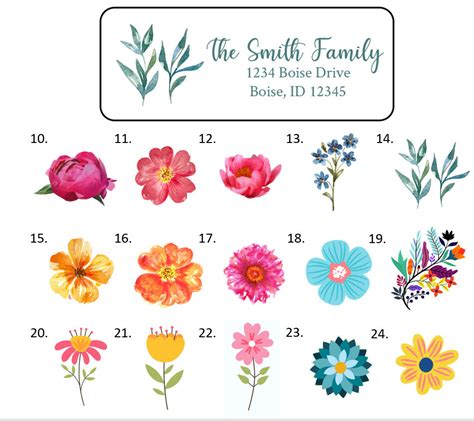 Flower Floral Address Labels Stickers, 30 personalized labels! – The ...