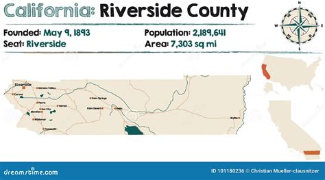 California - Riverside County Stock Vector - Illustration of nation ...