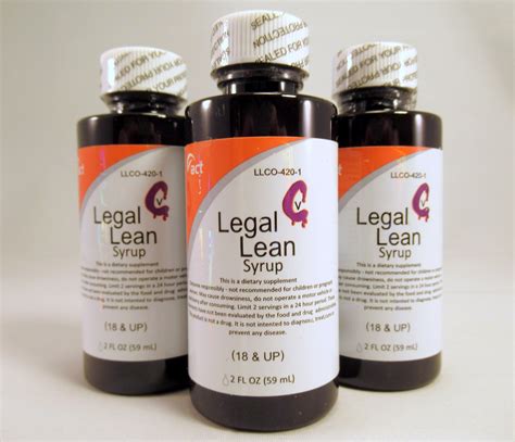 Product Samples 50 : Legal Lean Syrup - Dietary Supplement - Ease Stress and Relax the Mind