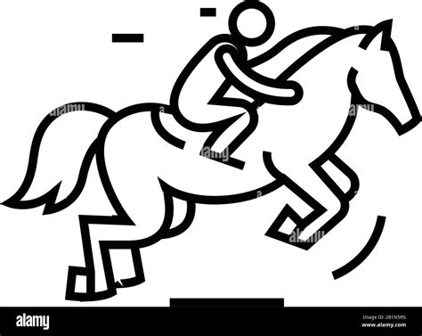 Horse riding line icon, concept sign, outline vector illustration, linear symbol Stock Vector ...