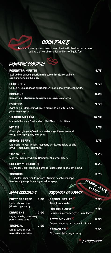 Cheeky Monkey Valletta - Beverage menu by Axhotels Malta - Issuu