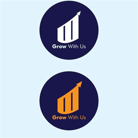 Grow With Us Logo Technologique Logo Arrondi | Vecteur Premium