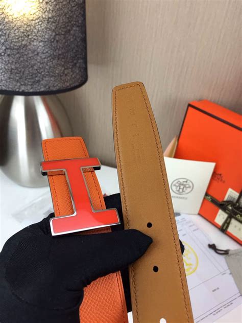 Wholesale Hermes Belt Orange and yellowish brown Orange buckle – HEMA Leather Factory