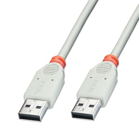 3m USB 2.0 Cable - Type A Male to A Male, Grey - Cables & Adapters from LINDY UK