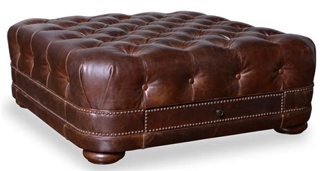 Kennedy Walnut Leather Cocktail Ottoman with 2 D from ART (505504-5004AA) | Coleman Furniture