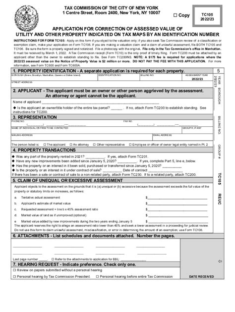 2022 Form NY TC TC105Fill Online, Printable, Fillable, Blank - pdfFiller