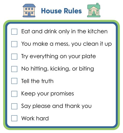 Household Rules - 10 Free PDF Printables | Printablee