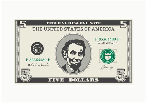 5 Dollar Bill Vector - Download Free Vector Art, Stock Graphics & Images