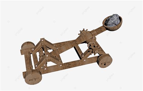 Medieval Siege Weapon Wooden Catapult Roll Cut Out, Slingshot, Antiquity, Graphic PNG ...