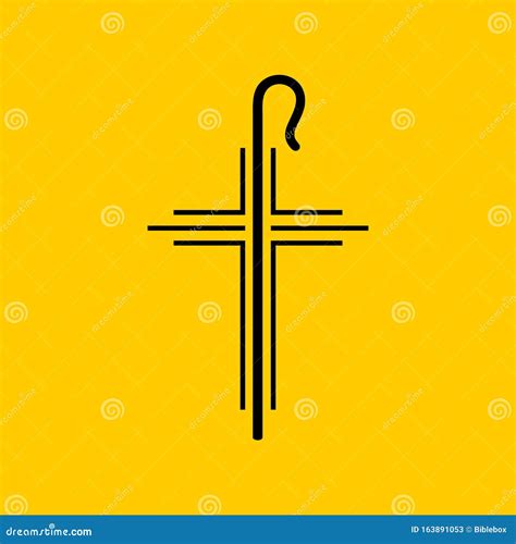 Christian Symbols. the Cross of Jesus and the Shepherds Staff Stock Vector - Illustration of ...