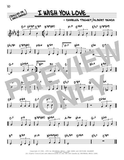 I Wish You Love (arr. David Hazeltine) by Charles Trenet Sheet Music ...