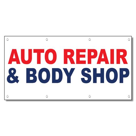 Auto Repair & Body Shop Red Blue Auto Car Repair Shop Vinyl Banner Sign ...