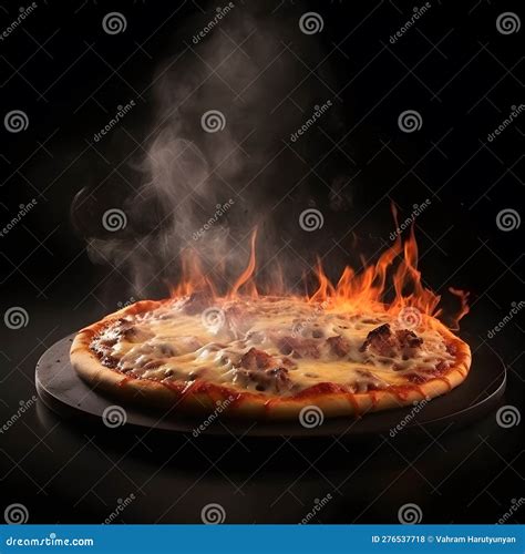 Supreme Pizza with Pepperoni Stock Illustration - Illustration of ...