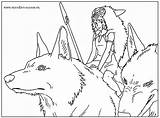 Mononoke Ghibli Coloriages Miyazaki Hayao Ponyo Colorear Totoro  sketch template