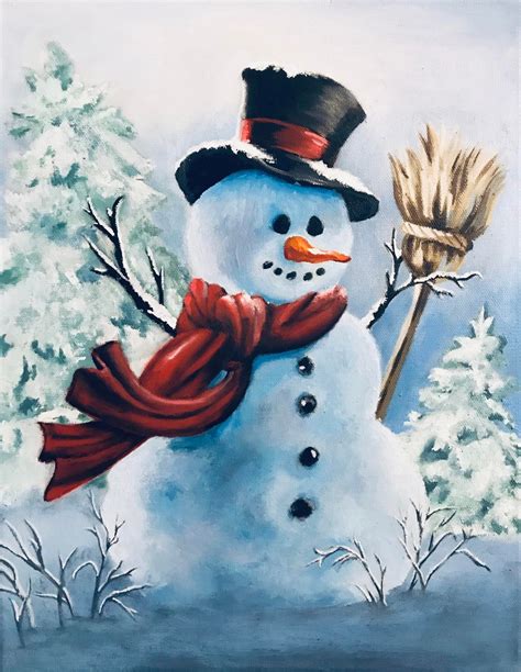 Snowman, Oil on Canvas, 2018 : r/Art