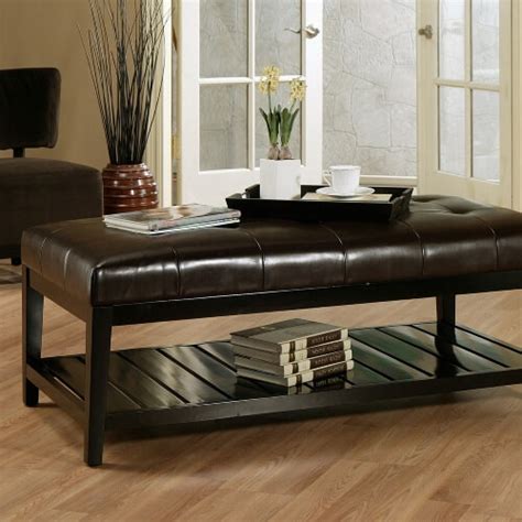 36 Top Brown Leather Ottoman Coffee Tables