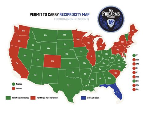 Florida Concealed Carry Reciprocity Map 2018 | Printable Maps