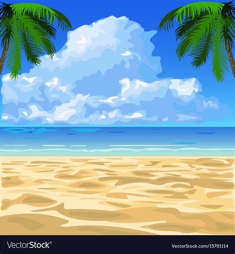 Tropical ocean beach Royalty Free Vector Image