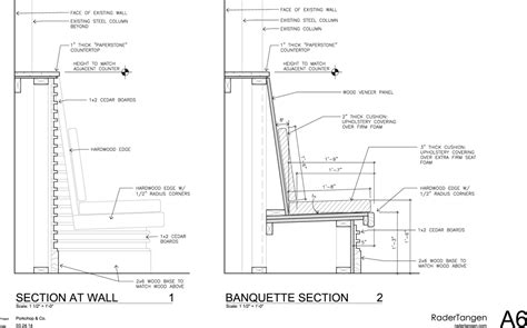 banquette seating detail drawing - contourlinebodyart