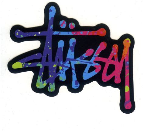 #1768 Stussy Color Logo , 9 x 8 cm decal sticker - DecalStar.com | Seni, Stiker, Desain grafis