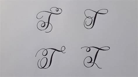 Calligraphy Letter T With Normal Pen / How To Write Capital Cursive For Beginners / Handwriring ...