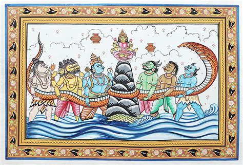 Samudra Manthan (Churning of the Ocean) | Exotic India Art