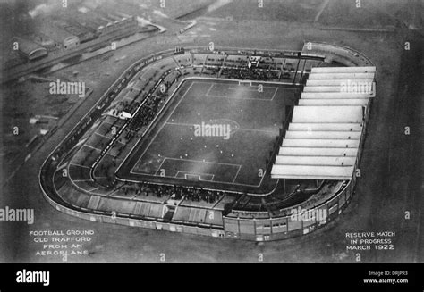 Old Trafford football ground, aerial view. Manchester Stock Photo ...