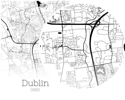 Dublin Map INSTANT DOWNLOAD Dublin Ohio City Map Printable | Etsy