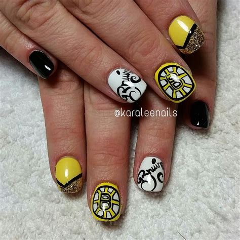 Boston bruins nails by me | Nail designs, Nails, Nail art