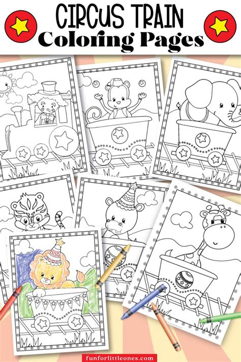 Circus Train Coloring Pages for Kids - TSgos.com